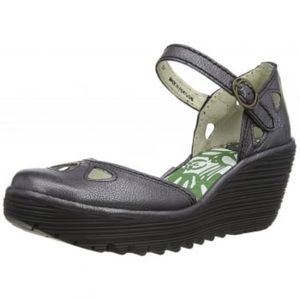 Fly London Yuna Leather Wedge Sandals